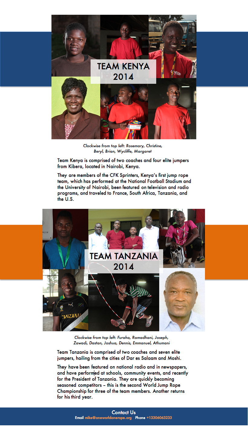 Team Kenya Team Tanzania One World One Rope