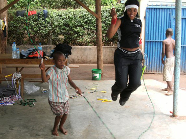 Keo Zee Leps jump rope in Africa Tanzania Moshi Tuna Haki Amani Mike Fry Michael Fry One World One Rope